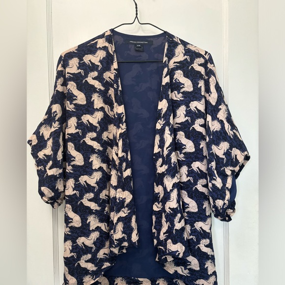 French Connection Horse Print Kimono Cardigan - Picture 2 of 4